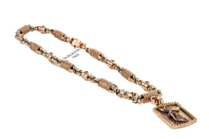 TOBILLERA CON DIJE ORO ROSA 18K