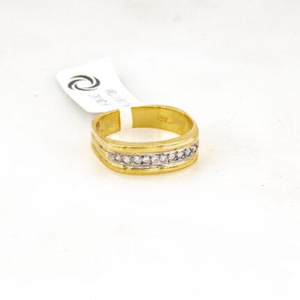 ANILLO 2 OROS CON ZIRCONES 18K