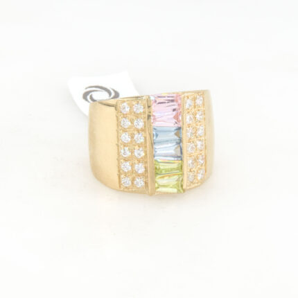 ANILLO CON ZIRCONES 18K