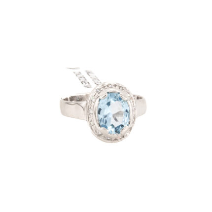 ANILLO ORO BLANCO CON ZIRCONES 18K