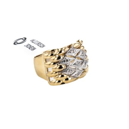 ANILLO 2 OROS CON ZIRCONES 18K