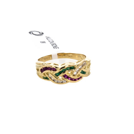 ANILLO CON ZIRCONES 18K