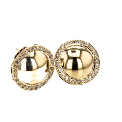 ARETES CORTOS CON ZIRCONES 18K