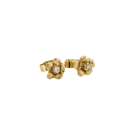 ARETES TOPOS FLOR 18K