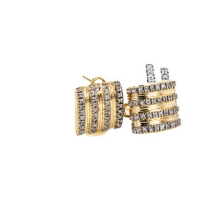 ARETES CORTOS CON ZIRCONES 18K
