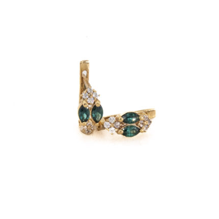 ARETES CORTOS CON ZIRCONES 18K