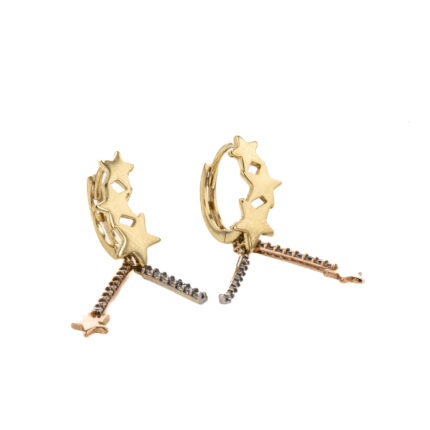 ARETES CON ZIRCONES 18K