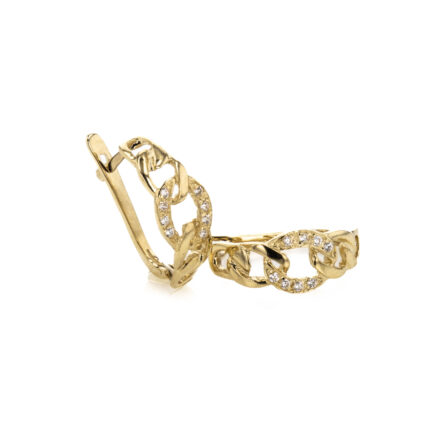ARETES CORTOS CON ZIRCONES 18K