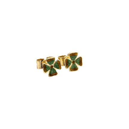ARETES TOPOS FLOR 18K