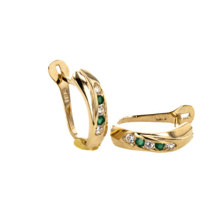 ARETES CORTOS CON ZIRCONES 18K