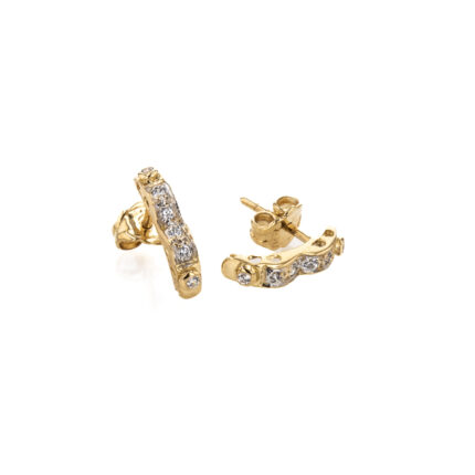 ARETES TOPO CON ZIRCONES 18K