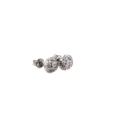 ARETES TOPOS ORO BLANCO CON ZIRCONES 18K