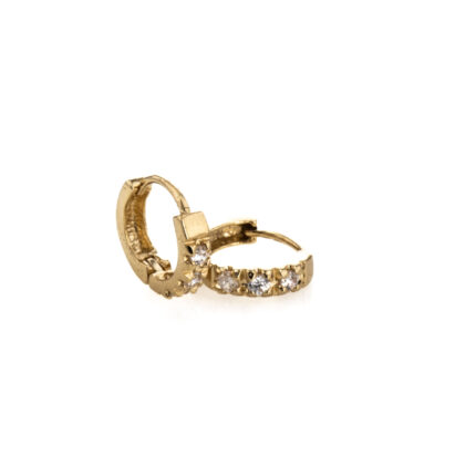 ARETES ARGOLLAS CON ZIRCONES 18K