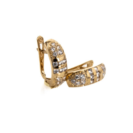 ARETES CORTOS CON ZIRCONES 18K