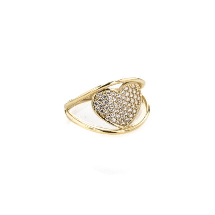 ANILLO CORAZON ZIRCONES TK