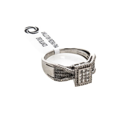 ANILLO 10K PIEDRA FINA ORO BLANCO