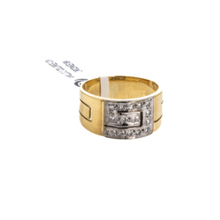 ANILLO 2 COLORES CON ZIRCONES 18K