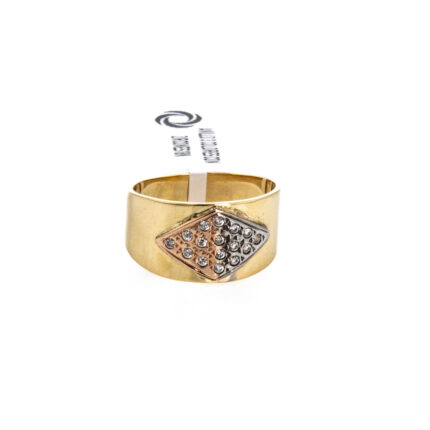 ANILLO 3 COLORES CON ZIRCONES 18K