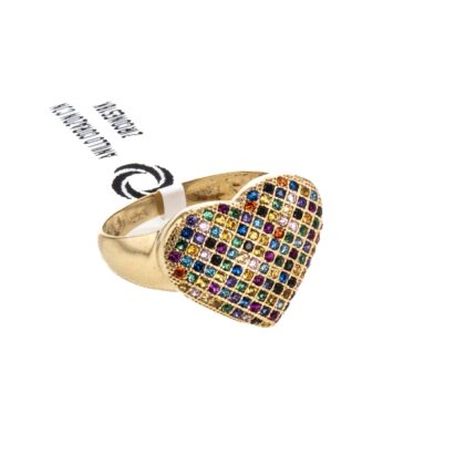 ANILLO CORAZON CON ZIRCONES 18K