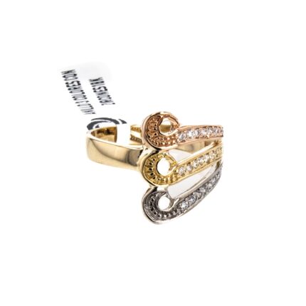 ANILLO 3 COLORES CON ZIRCONES 18K