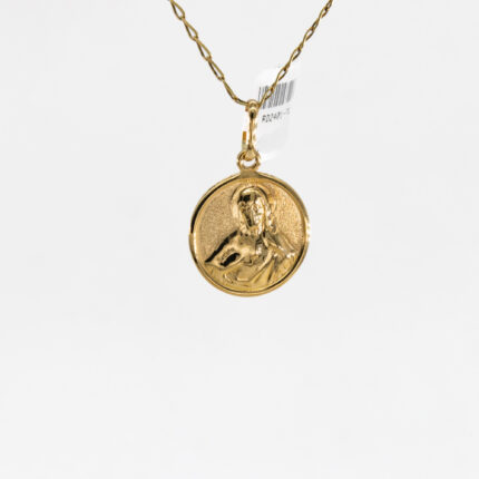 DIJE REDONDO RELIGIOSO DOBLE 18K