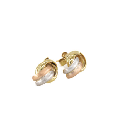ARETES TOPOS 3 COLORES 18K