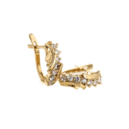 ARETES CORTOS CON ZIRCONES 18K