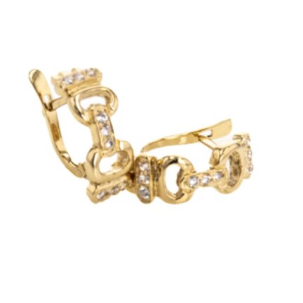 ARETES CORTOS CON ZIRCONES 18K