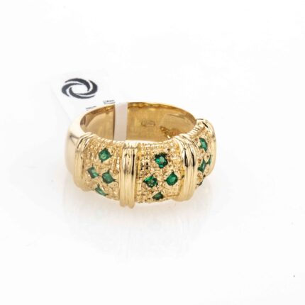 ANILLO PIEDRAS VERDES 18K