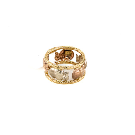 ANILLO 3 COLORES ELEFANTES 18K