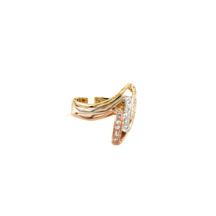 ANILLO 3 COLORES CON ZIRCONES 18K