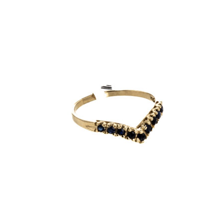 ANILLO CON ZIRCONES AZULES 18K