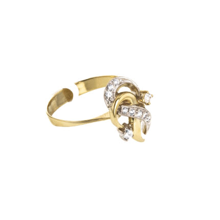 ANILLO 2 COLORES CON ZIRCONES 18K