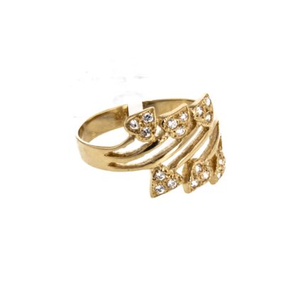 ANILLO CORAZONES CON ZIRCONES 18K