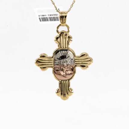 DIJE CRUZ CON CRISTO 3 COLORES 18K
