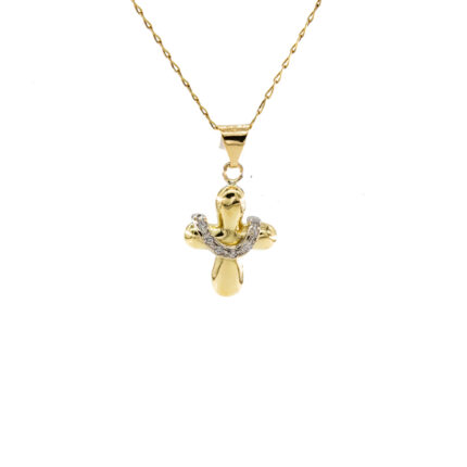 DIJE CRUZ CON ZIRCONES 18K