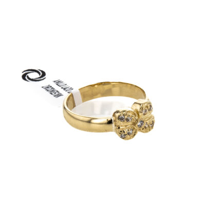 ANILLO LAZO CON ZIRCONES 18K