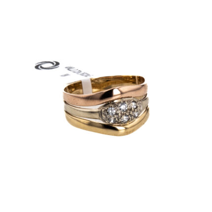 ANILLO CON ZIRCONES 18K