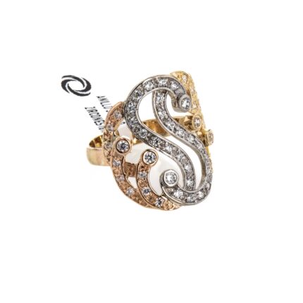 ANILLO 3 COLORES CON ZIRCONES 18K