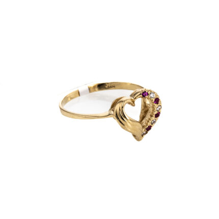 ANILLO CORAZON CON ZIRCONES 18K
