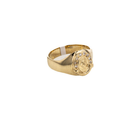 ANILLO RELIGIOSO CON ZIROCNES 18K