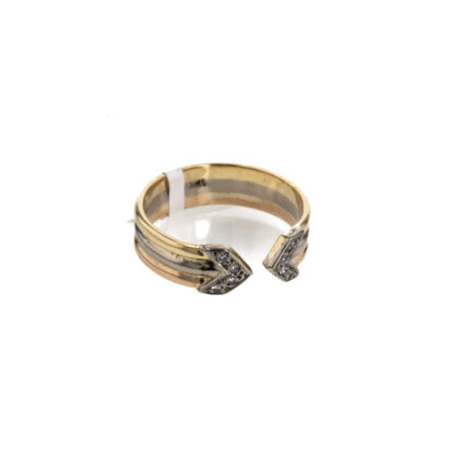 ANILLO 3 COLORES CON ZIRCONES 18K