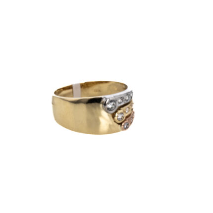 ANILLO 3 COLORES CON ZIRCONES 18K