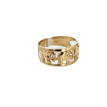 ANILLO ELEFANTES CON ZIRCONES 18K