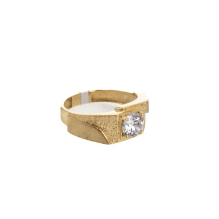 ANILLO SATINADO CON ZIRCON 18K
