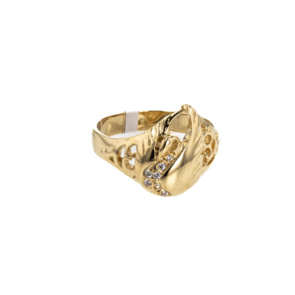 ANILLO CISNE CON ZIRCONES 18K