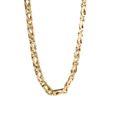 CADENA TEJIDO OJO DE PAJARO 18K