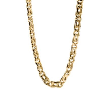 CADENA TEJIDO OJO DE PAJARO 18K