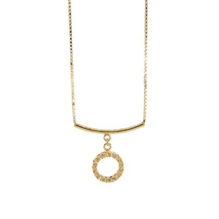 CADENA CAJA CON DIJE Y ZIRCONES 18K