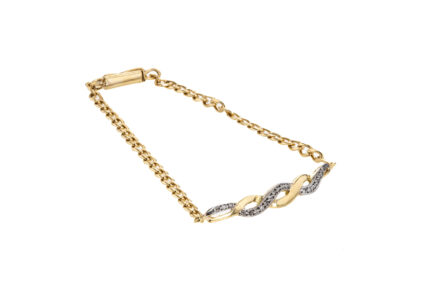 PULSERA CUBANA 2 COLORES CON ZIRCONES 18K